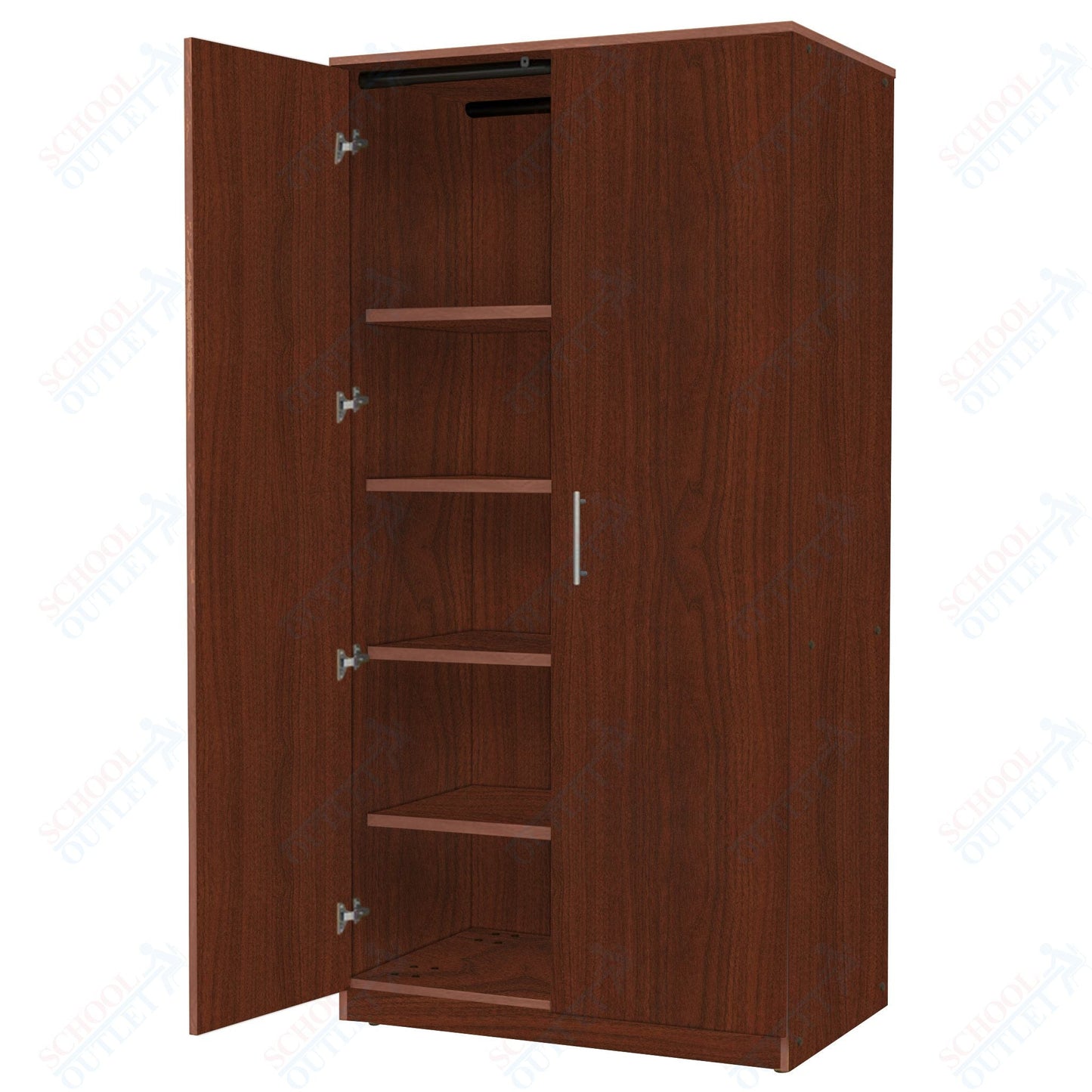 Marco Mobile Tall Cabinet, Doors, 1 Fixed, 4 Adjustable Shelves - 84"H x 36"W x 24"D (3332 - 36843) - SchoolOutlet