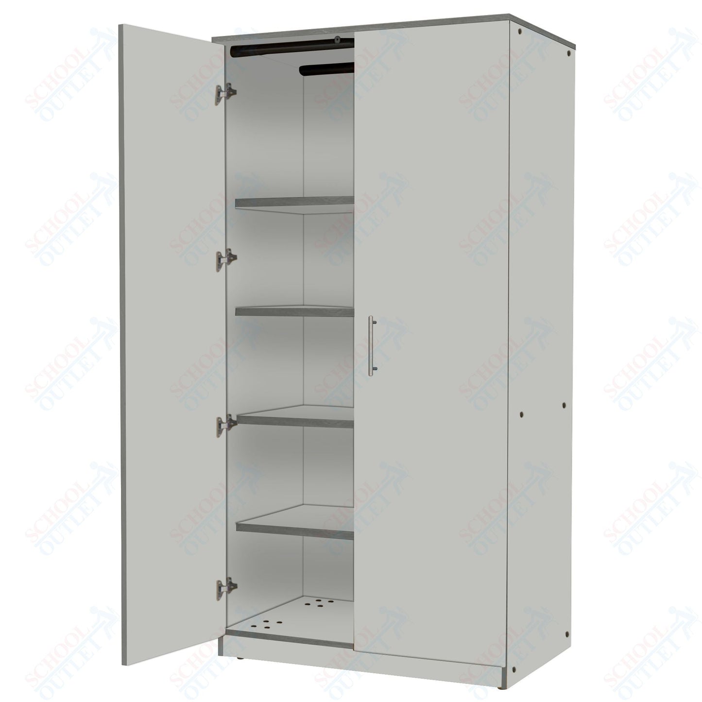 Marco Mobile Tall Cabinet, Doors, 1 Fixed, 4 Adjustable Shelves - 84"H x 36"W x 30"D (3332 - 36844) - SchoolOutlet