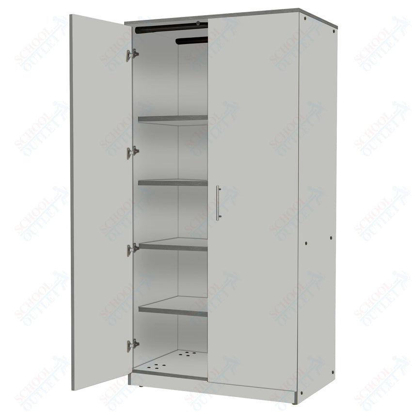 Marco Mobile Tall Cabinet, Doors, 1 Fixed, 4 Adjustable Shelves - 84"H x 36"W x 30"D (3332 - 36844) - SchoolOutlet