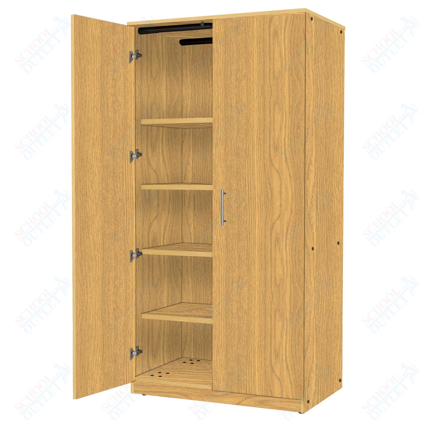Marco Mobile Tall Cabinet, Doors, 1 Fixed, 4 Adjustable Shelves - 84"H x 36"W x 30"D (3332 - 36844) - SchoolOutlet