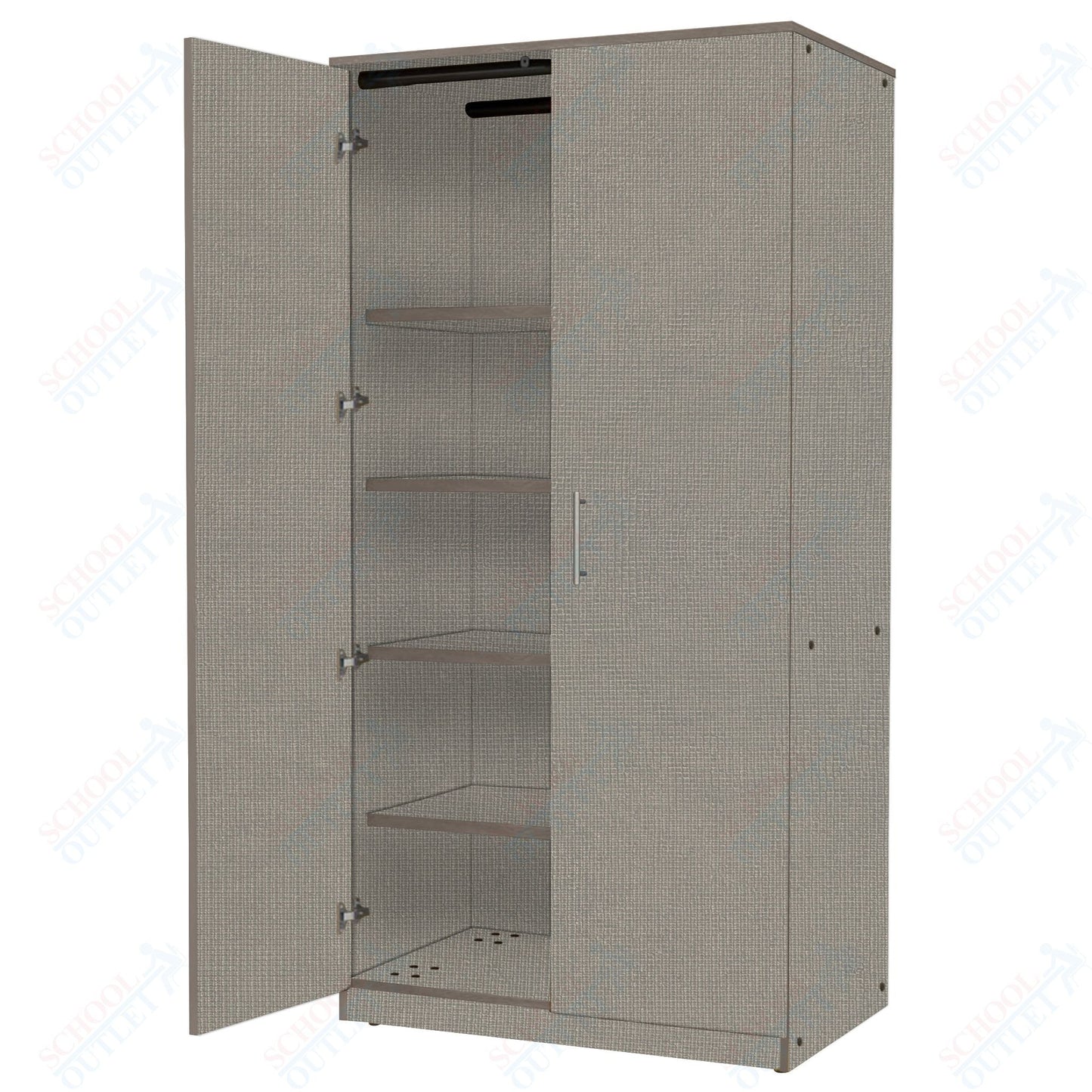 Marco Mobile Tall Cabinet, Doors, 1 Fixed, 4 Adjustable Shelves - 84"H x 36"W x 30"D (3332 - 36844) - SchoolOutlet