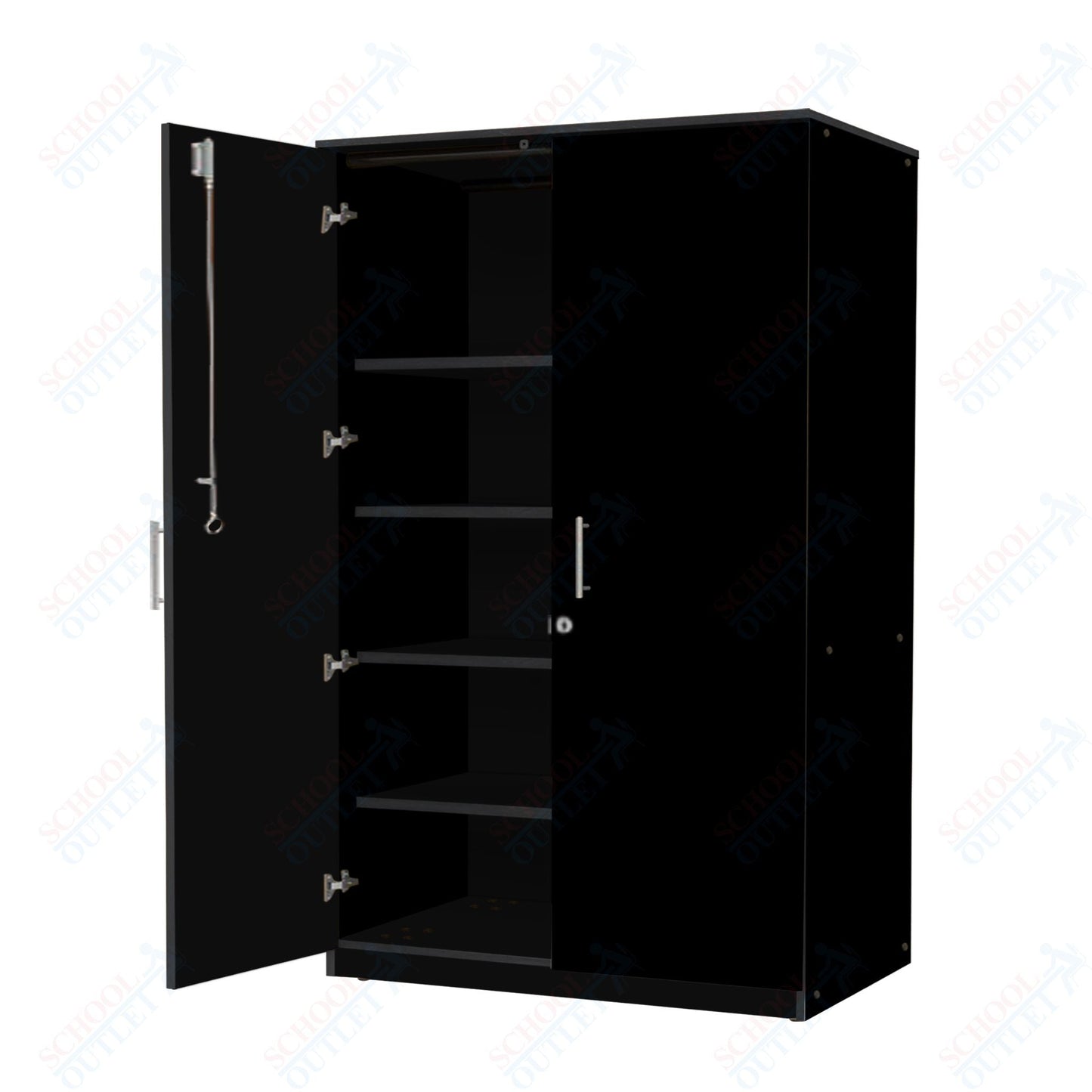 Marco Mobile Tall Cabinet, Doors, 1 Fixed, 3 Adjustable Shelves - 72"H x 48"W x 24"D (3332 - 48723) - SchoolOutlet