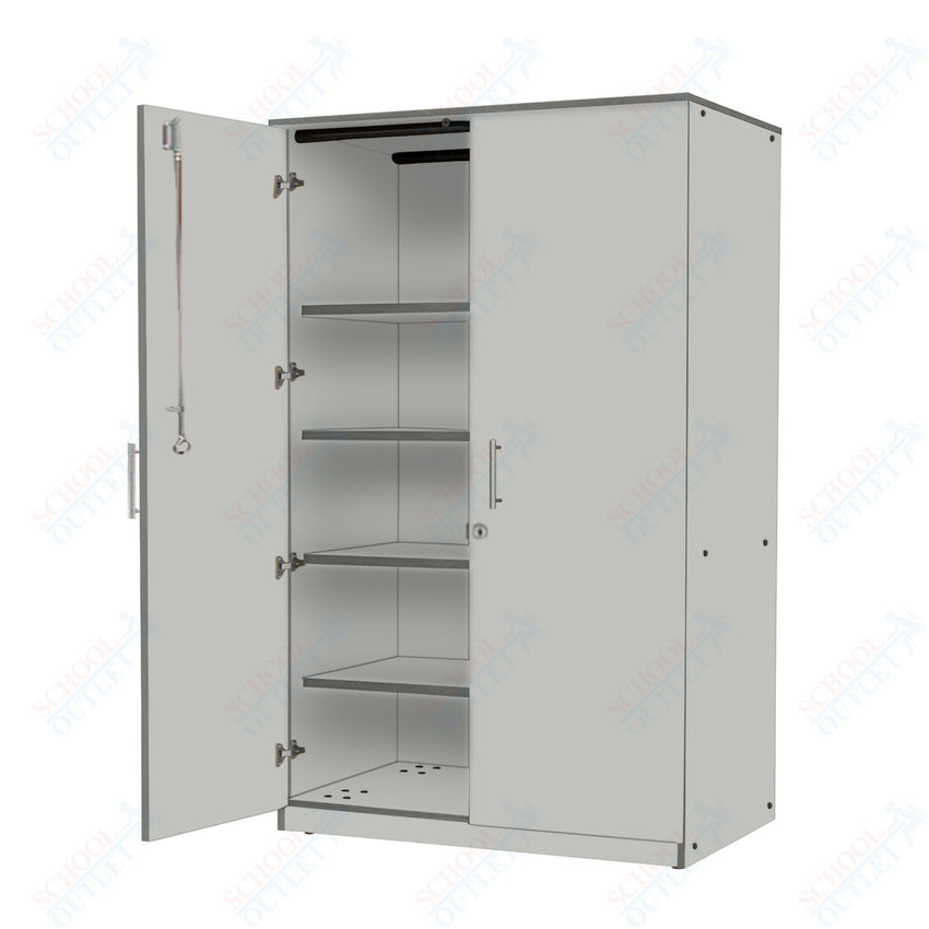 Marco Mobile Tall Cabinet, Doors, 1 Fixed, 3 Adjustable Shelves - 72"H x 48"W x 24"D (3332 - 48723) - SchoolOutlet