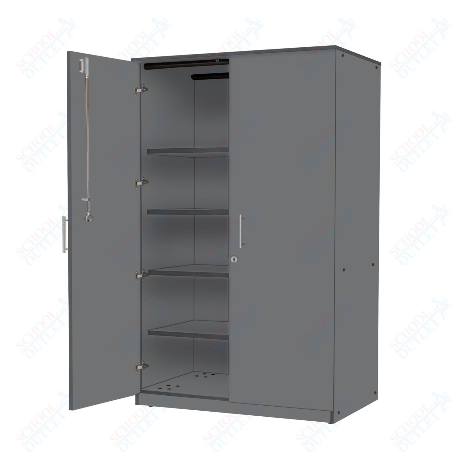 Marco Mobile Tall Cabinet, Doors, 1 Fixed, 3 Adjustable Shelves - 72"H x 48"W x 24"D (3332 - 48723) - SchoolOutlet