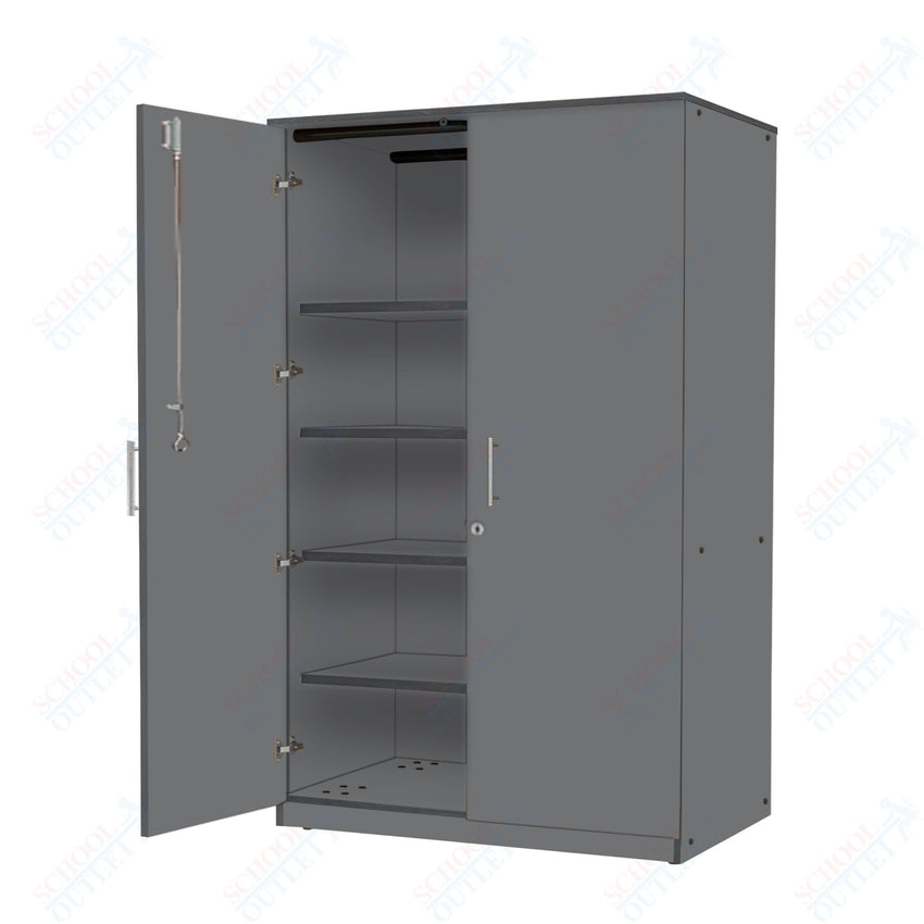 Marco Mobile Tall Cabinet, Doors, 1 Fixed, 3 Adjustable Shelves - 72"H x 48"W x 24"D (3332 - 48723) - SchoolOutlet