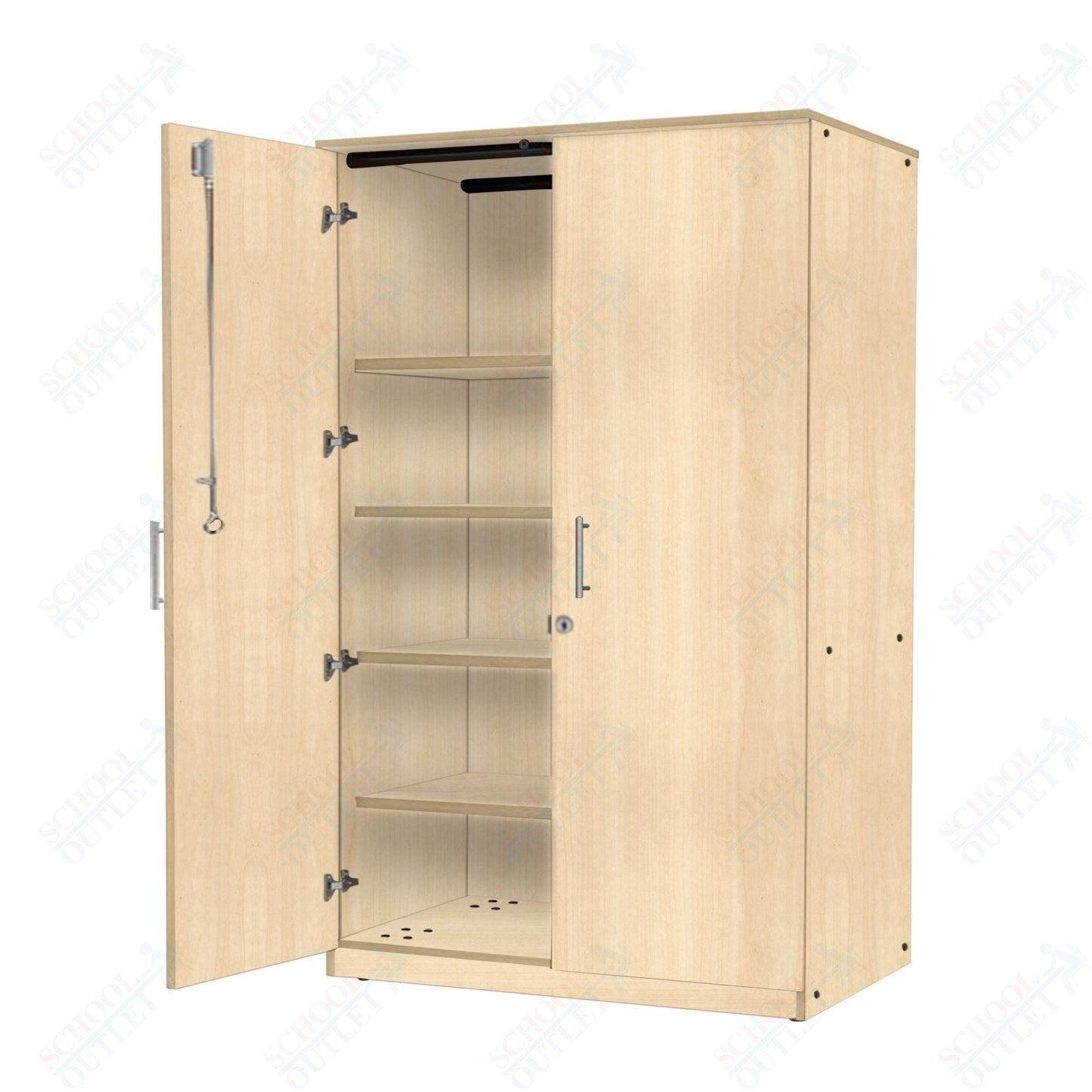 Marco Mobile Tall Cabinet, Doors, 1 Fixed, 3 Adjustable Shelves - 72"H x 48"W x 24"D (3332 - 48723) - SchoolOutlet