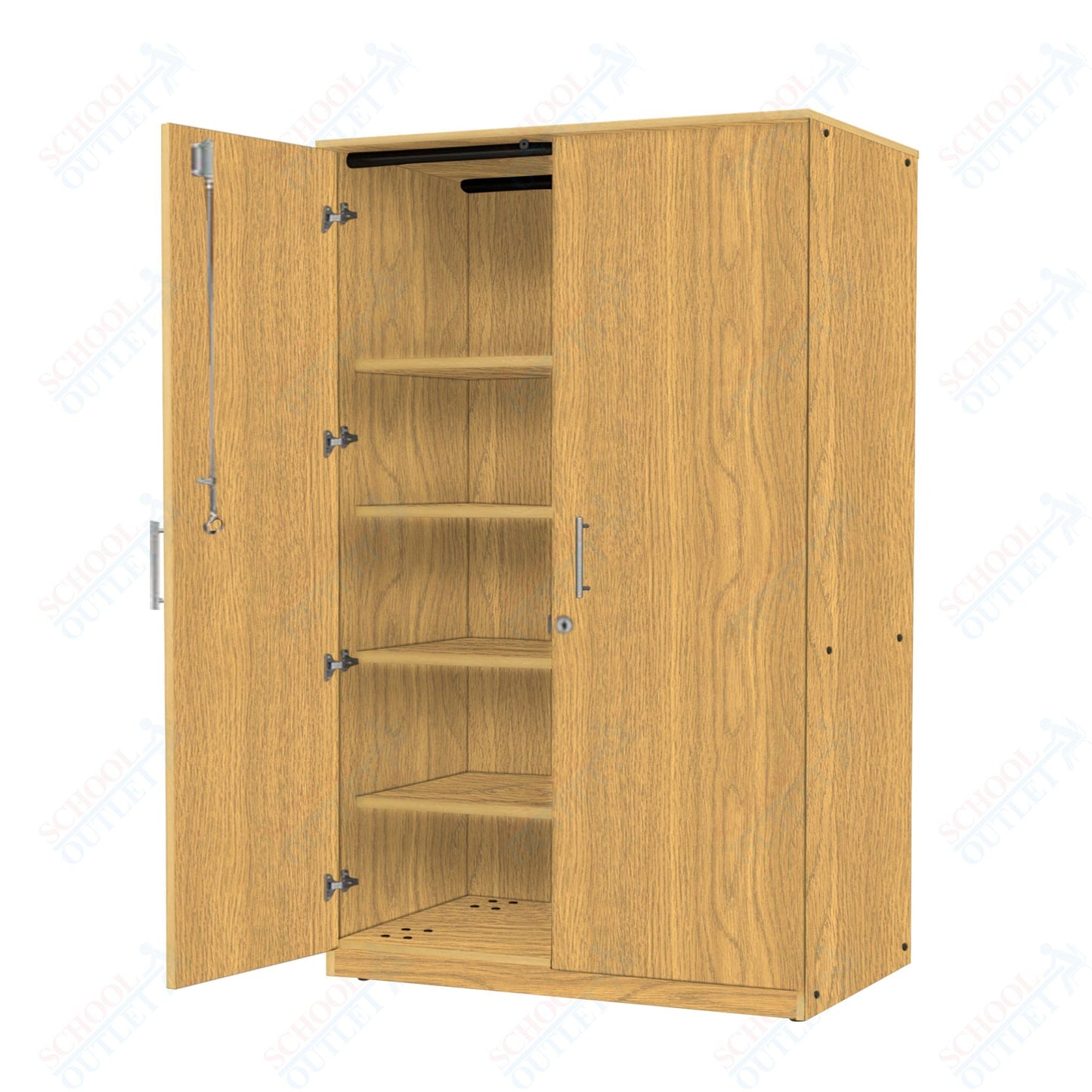 Marco Mobile Tall Cabinet, Doors, 1 Fixed, 3 Adjustable Shelves - 72"H x 48"W x 24"D (3332 - 48723) - SchoolOutlet