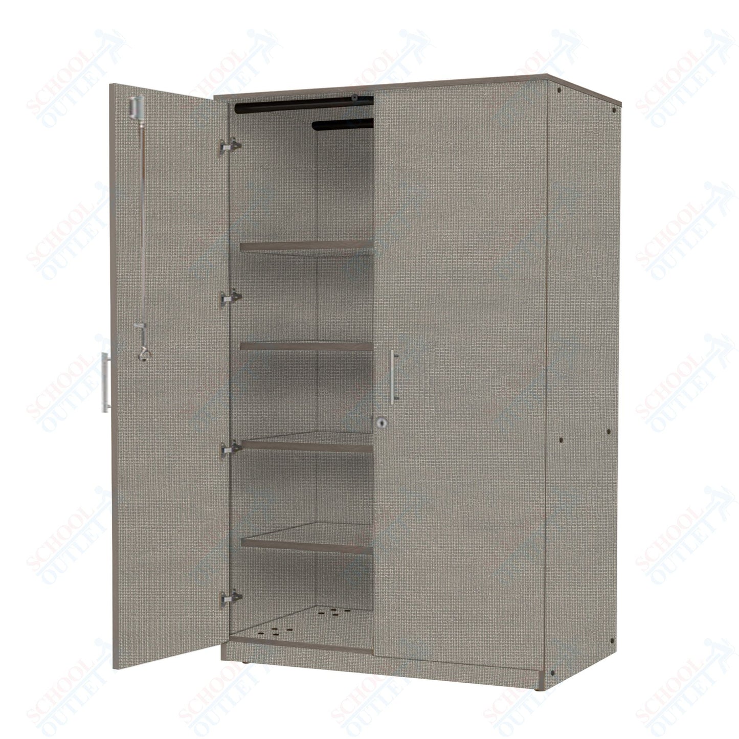 Marco Mobile Tall Cabinet, Doors, 1 Fixed, 3 Adjustable Shelves - 72"H x 48"W x 24"D (3332 - 48723) - SchoolOutlet