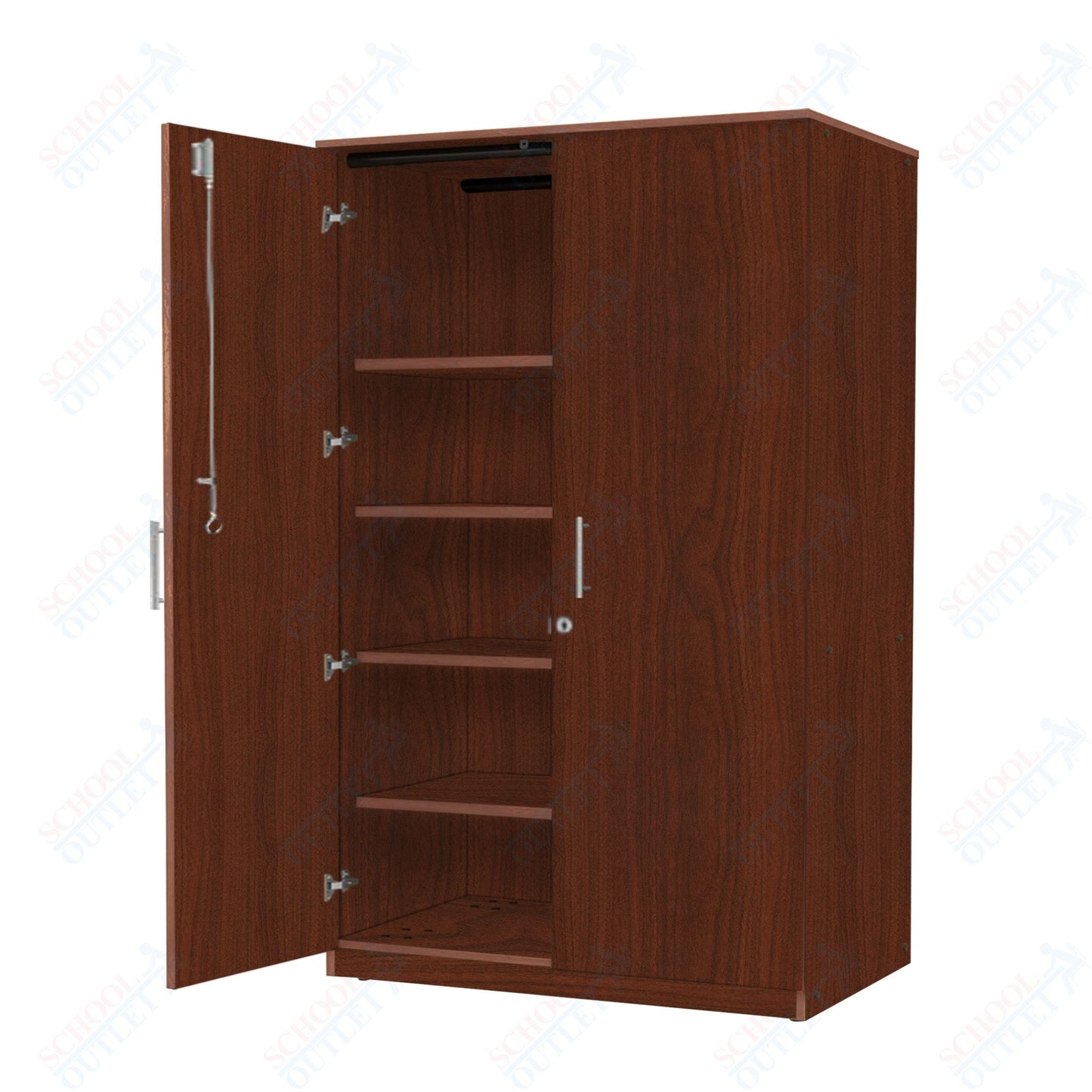 Marco Mobile Tall Cabinet, Doors, 1 Fixed, 3 Adjustable Shelves - 72"H x 48"W x 24"D (3332 - 48723) - SchoolOutlet