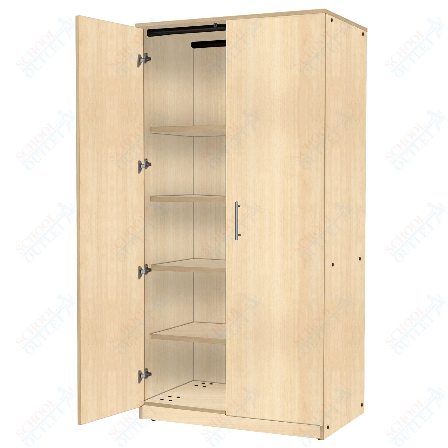 Marco Mobile Tall Cabinet, Doors, 1 Fixed, 4 Adjustable Shelves - 84"H x 48"W x 24"D (3332 - 48843) - SchoolOutlet