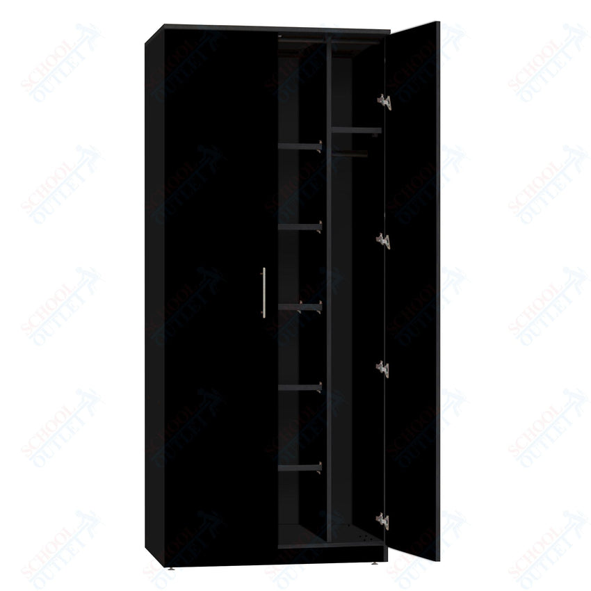 Marco Mobile Wardrobe, Doors, 1 Fixed and 4 Adjustable Shelves, Hanger Rod - 72"H x 36"W x 24"D (3335 - 36723) - SchoolOutlet