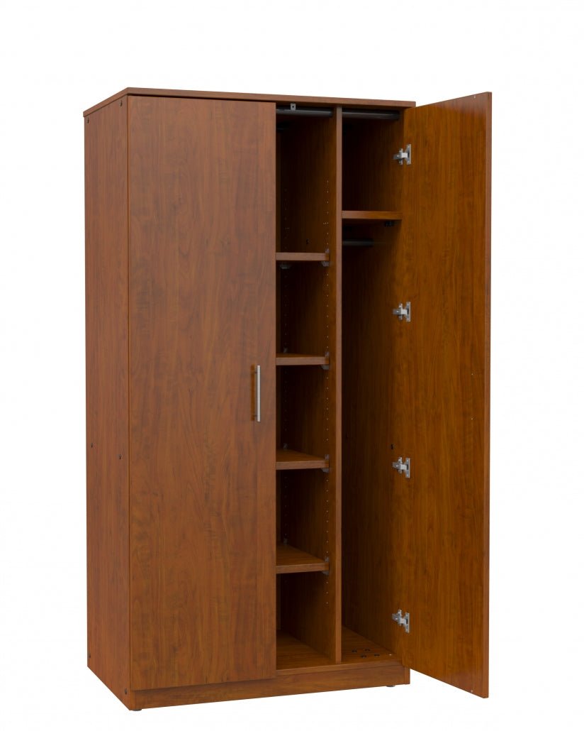 Marco Mobile Wardrobe, Doors, 1 Fixed and 4 Adjustable Shelves, Hanger Rod - 72"H x 36"W x 24"D (3335 - 36723) - SchoolOutlet