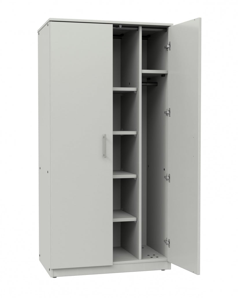 Marco Mobile Wardrobe, Doors, 1 Fixed and 4 Adjustable Shelves, Hanger Rod - 72"H x 36"W x 24"D (3335 - 36723) - SchoolOutlet