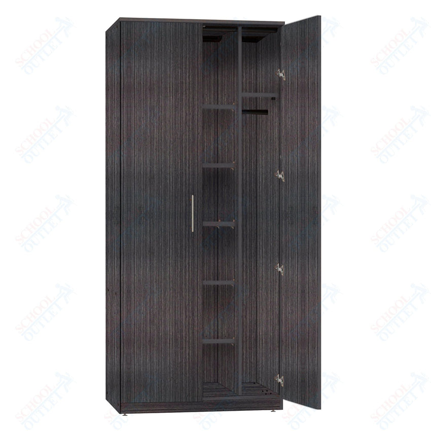 Marco Mobile Wardrobe, Doors, 1 Fixed and 4 Adjustable Shelves, Hanger Rod - 72"H x 36"W x 24"D (3335 - 36723) - SchoolOutlet