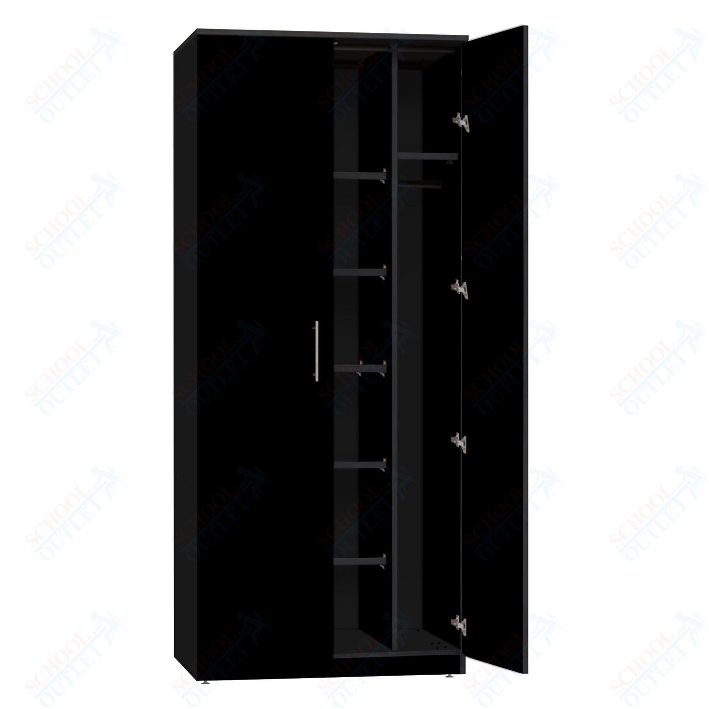 Marco Mobile Wardrobe, Doors, 1 Fixed and 4 Adjustable Shelves, Hanger Rod - 72"H x 36"W x 30"D (3335 - 36724) - SchoolOutlet