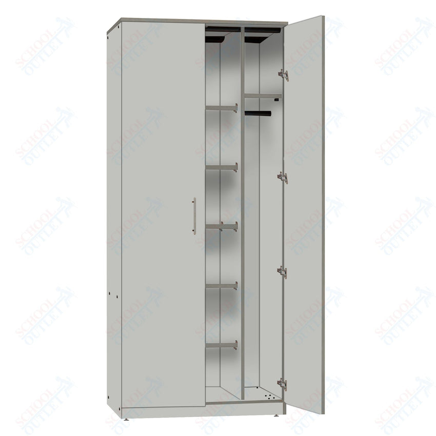 Marco Mobile Wardrobe, Doors, 1 Fixed and 4 Adjustable Shelves, Hanger Rod - 72"H x 36"W x 30"D (3335 - 36724) - SchoolOutlet