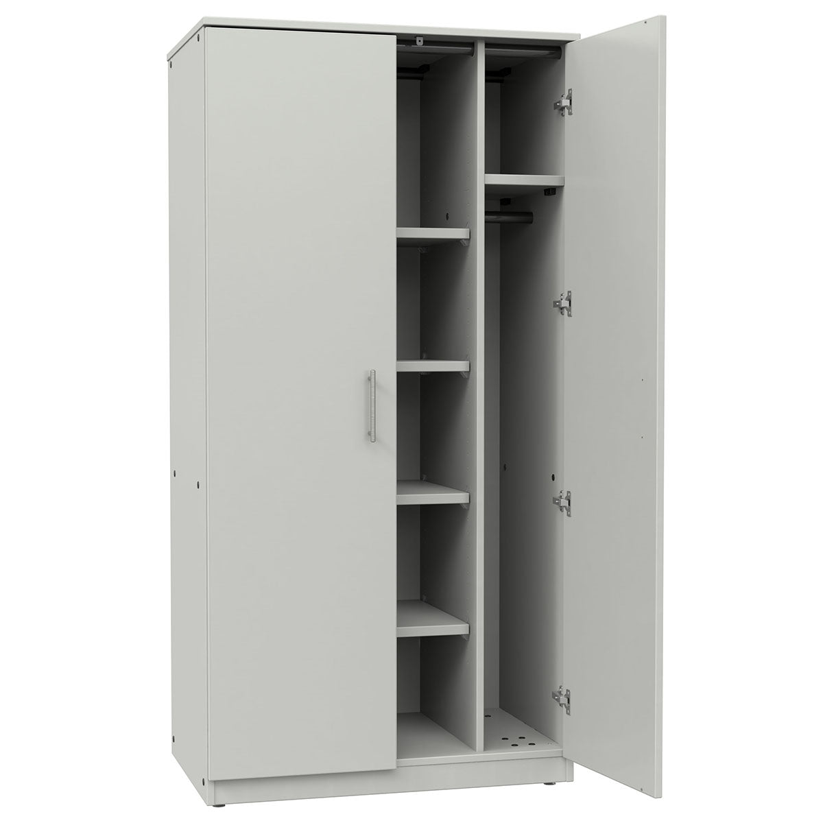 Marco Mobile Wardrobe, Doors, 1 Fixed and 4 Adjustable Shelves, Hanger Rod - 72"H x 36"W x 30"D (3335 - 36724) - SchoolOutlet