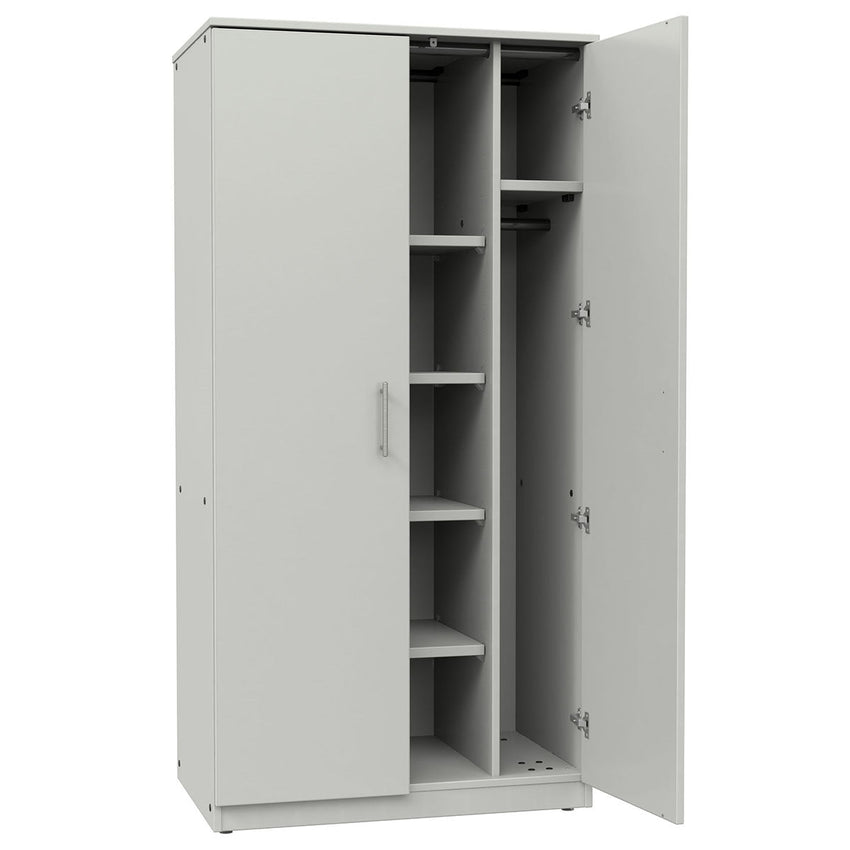 Marco Mobile Wardrobe, Doors, 1 Fixed and 4 Adjustable Shelves, Hanger Rod - 72"H x 36"W x 30"D (3335 - 36724) - SchoolOutlet