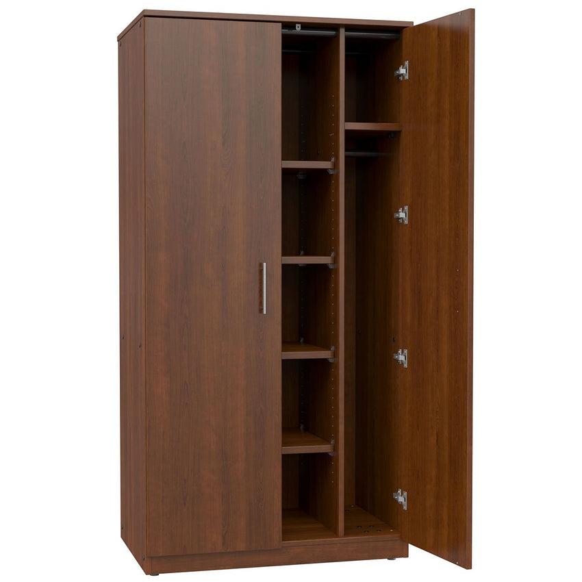 Marco Mobile Wardrobe, Doors, 1 Fixed and 4 Adjustable Shelves, Hanger Rod - 72"H x 36"W x 30"D (3335 - 36724) - SchoolOutlet