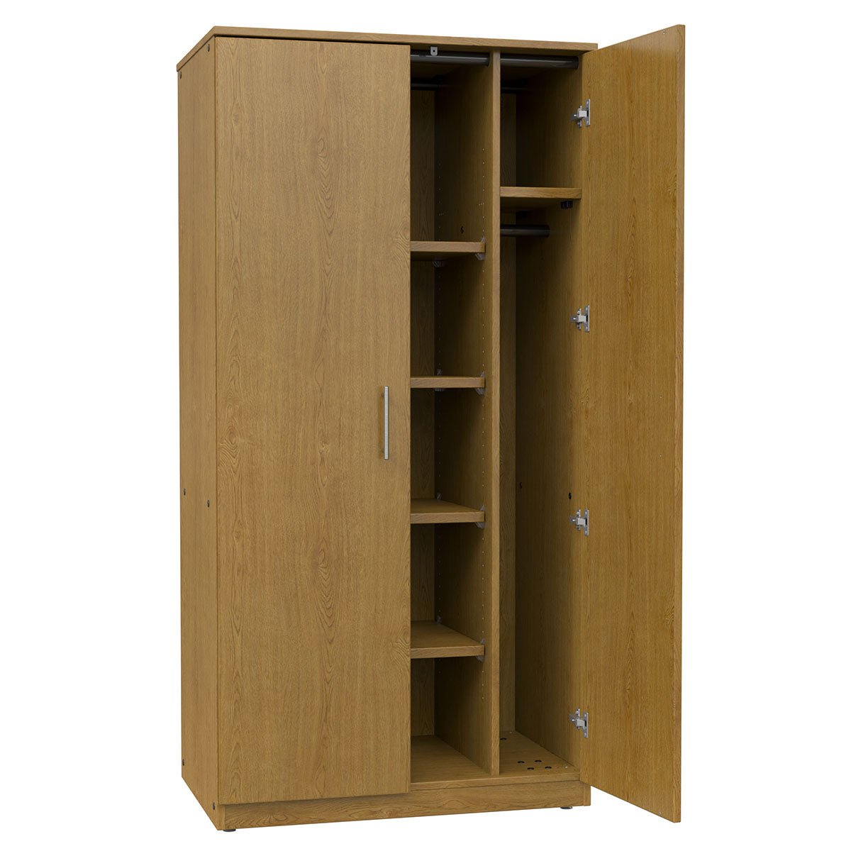 Marco Mobile Wardrobe, Doors, 1 Fixed and 4 Adjustable Shelves, Hanger Rod - 72"H x 36"W x 30"D (3335 - 36724) - SchoolOutlet
