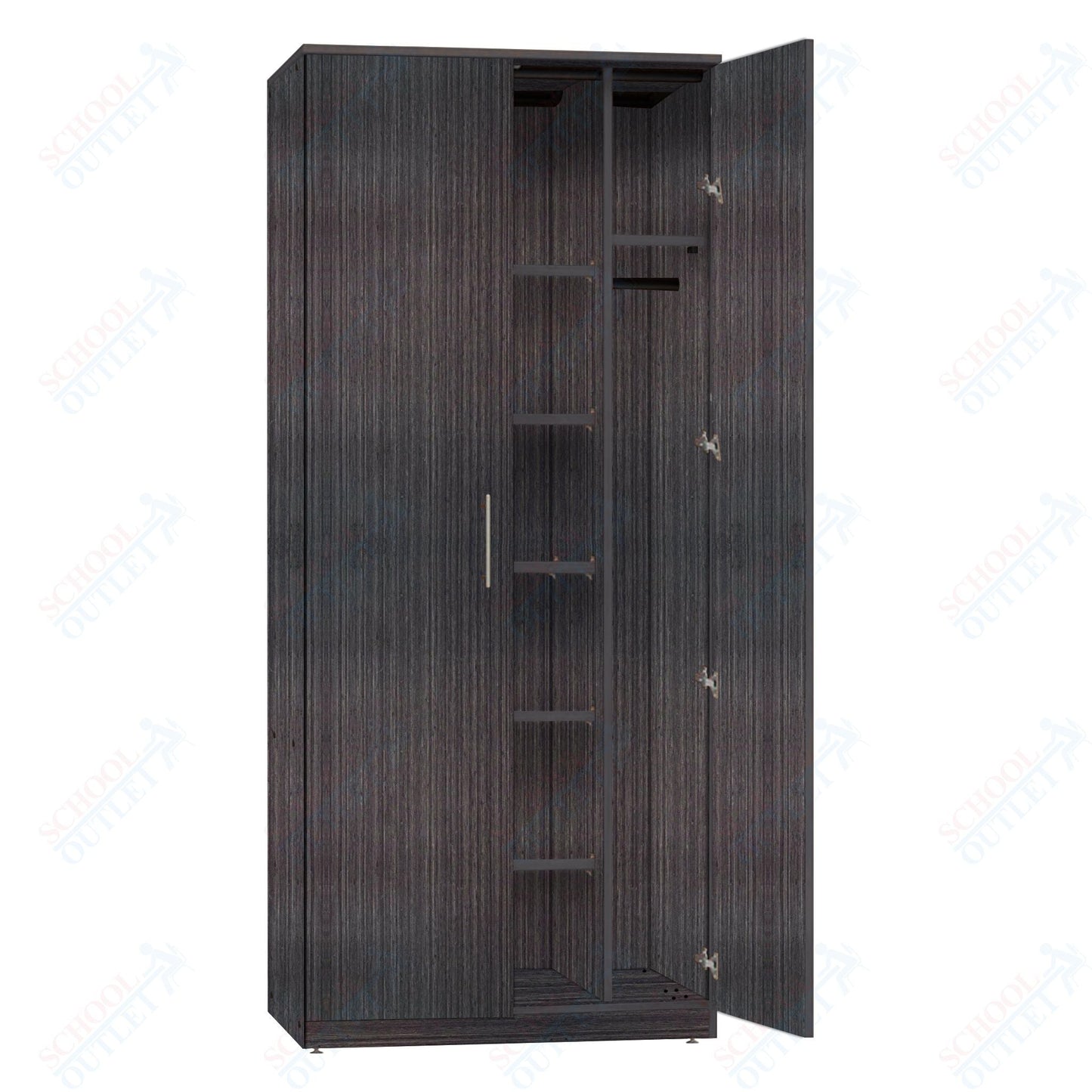 Marco Mobile Wardrobe, Doors, 1 Fixed and 4 Adjustable Shelves, Hanger Rod - 72"H x 36"W x 30"D (3335 - 36724) - SchoolOutlet