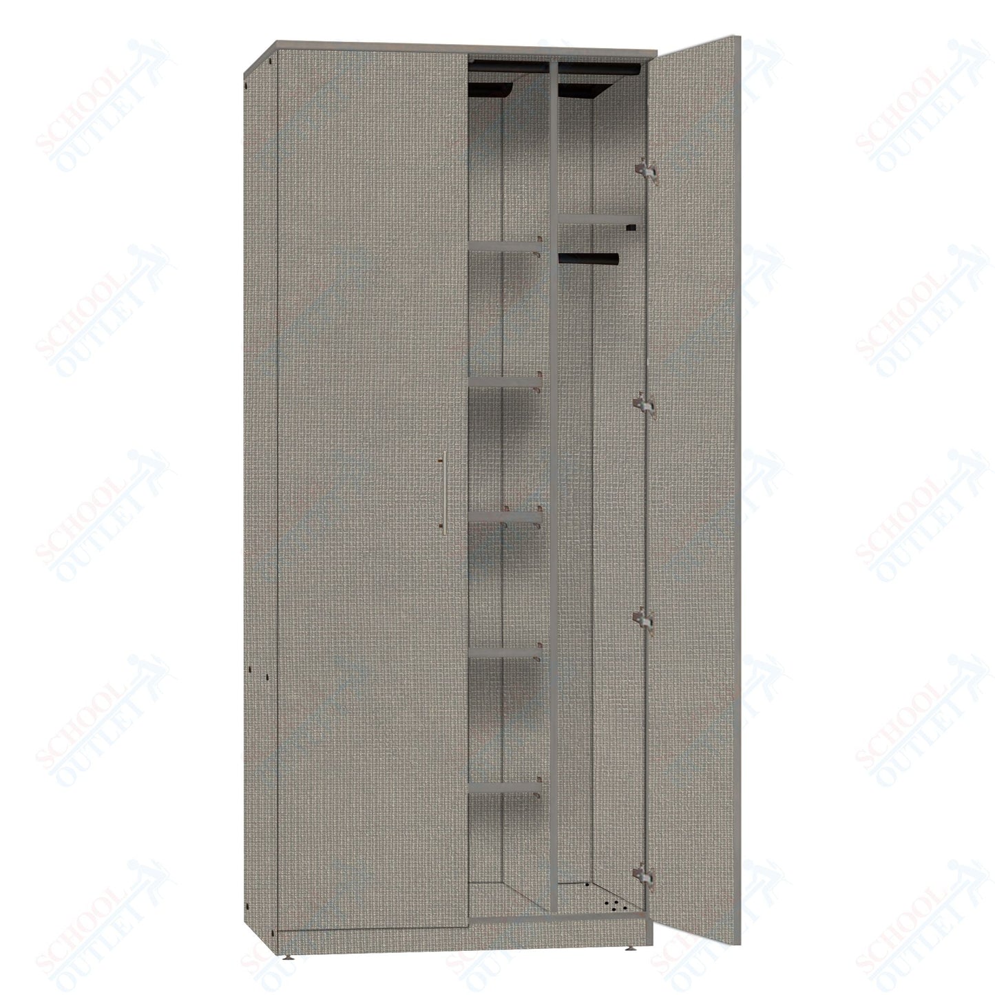 Marco Mobile Wardrobe, Doors, 1 Fixed and 4 Adjustable Shelves, Hanger Rod - 72"H x 36"W x 30"D (3335 - 36724) - SchoolOutlet