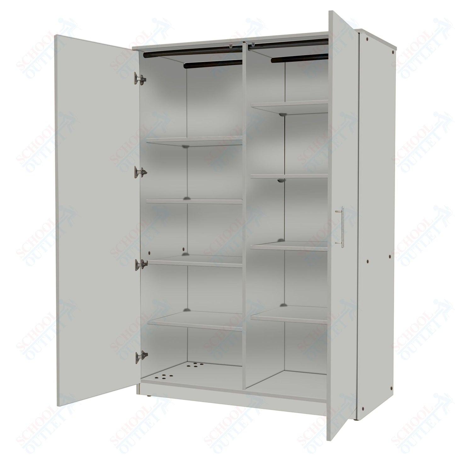 Marco Mobile Tall Cabinet Divider with Doors, 8 Adjustable Shelves - 72"H x 48"W x 24"D (3336 - 48723) - SchoolOutlet