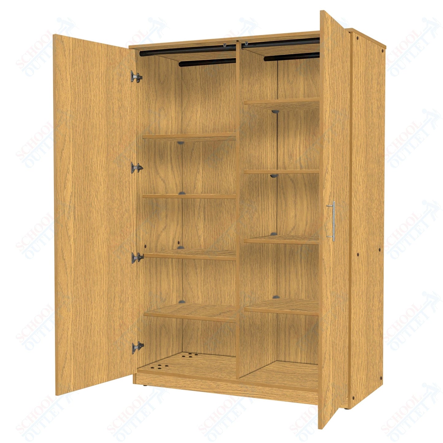 Marco Mobile Tall Cabinet Divider with Doors, 8 Adjustable Shelves - 72"H x 48"W x 24"D (3336 - 48723) - SchoolOutlet