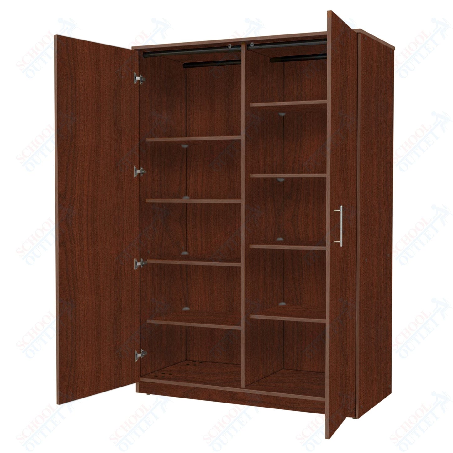Marco Mobile Tall Cabinet Divider with Doors, 8 Adjustable Shelves - 72"H x 48"W x 24"D (3336 - 48723) - SchoolOutlet