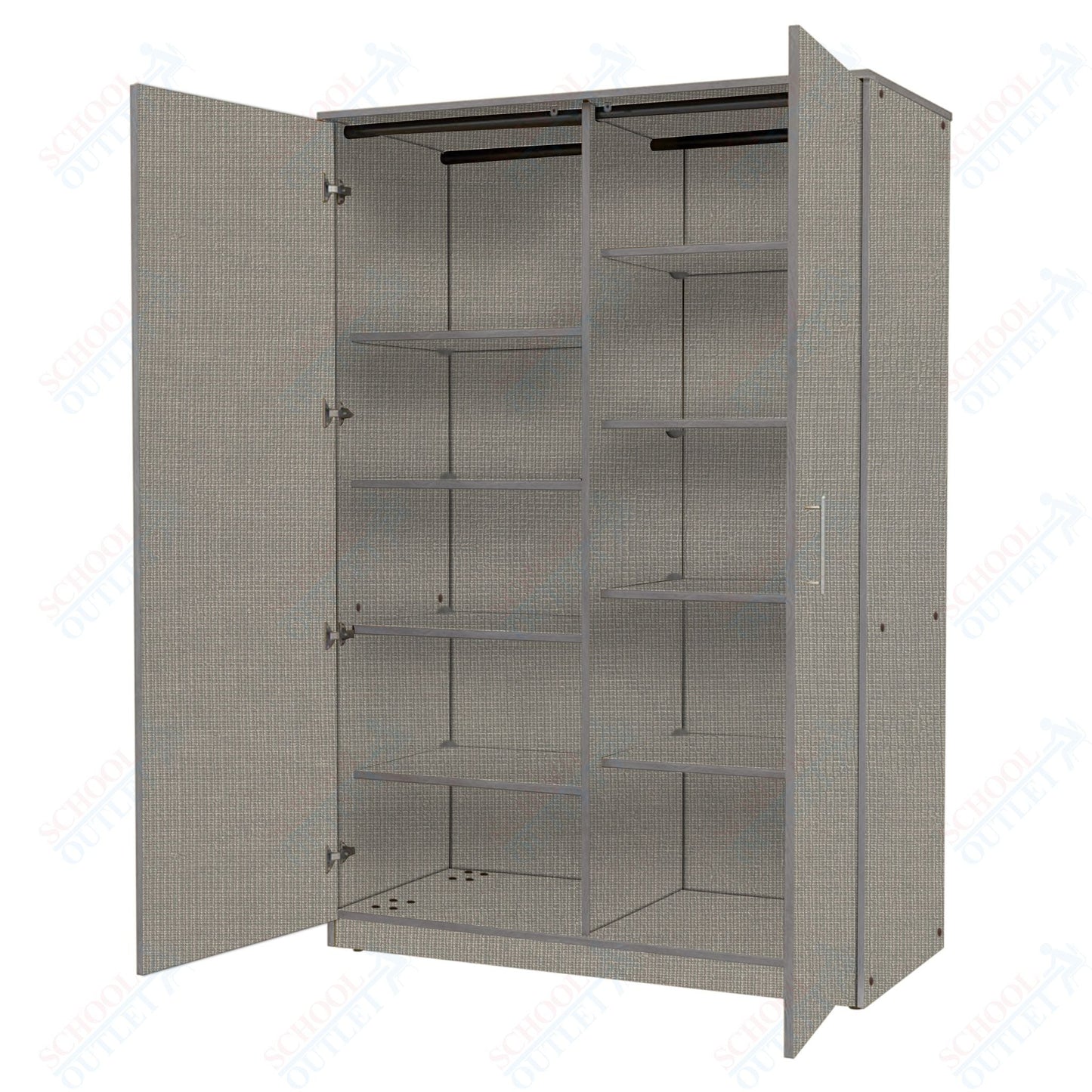Marco Mobile Tall Cabinet Divider with Doors, 8 Adjustable Shelves - 72"H x 48"W x 30"D (3336 - 48724) - SchoolOutlet