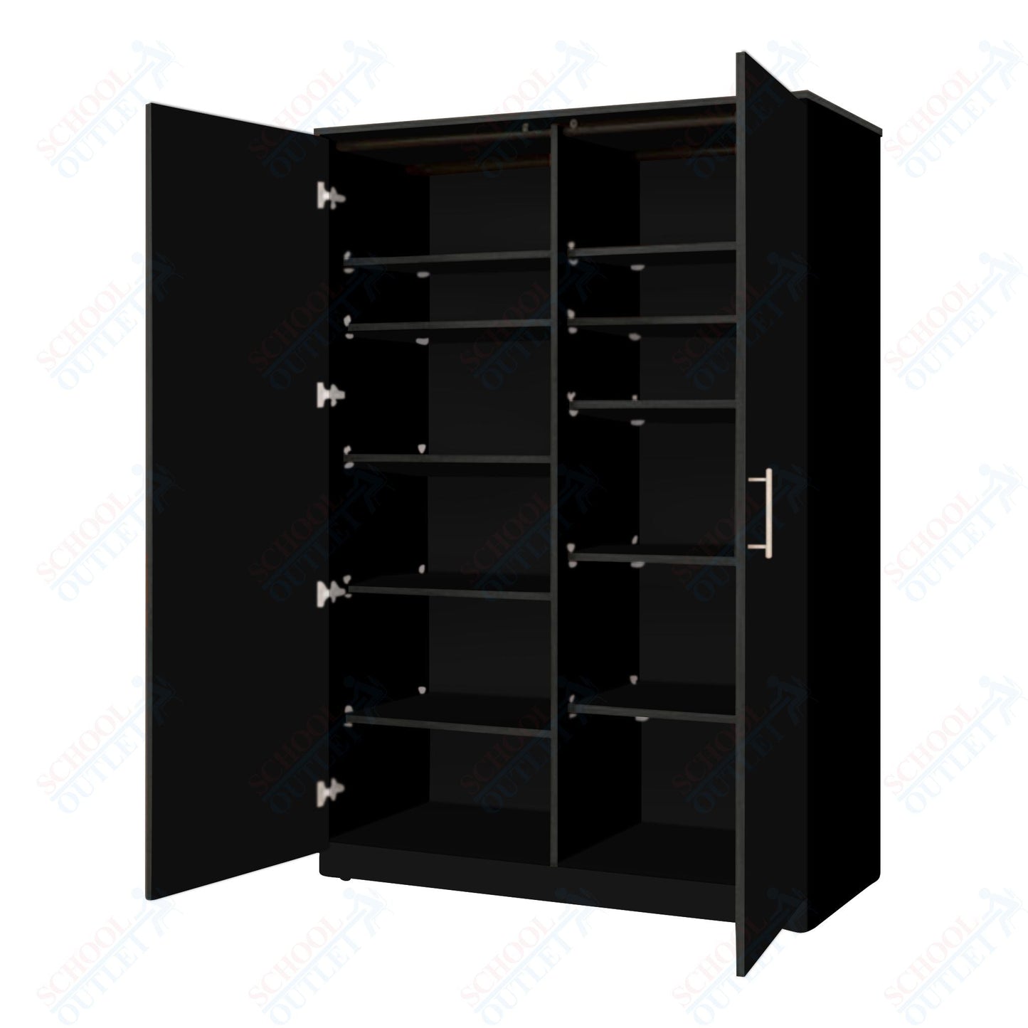 Marco Mobile Tall Cabinet Divider with Doors, 10 Adjustable Shelves - 84"H x 48"W x 24"D (3336 - 48843) - SchoolOutlet