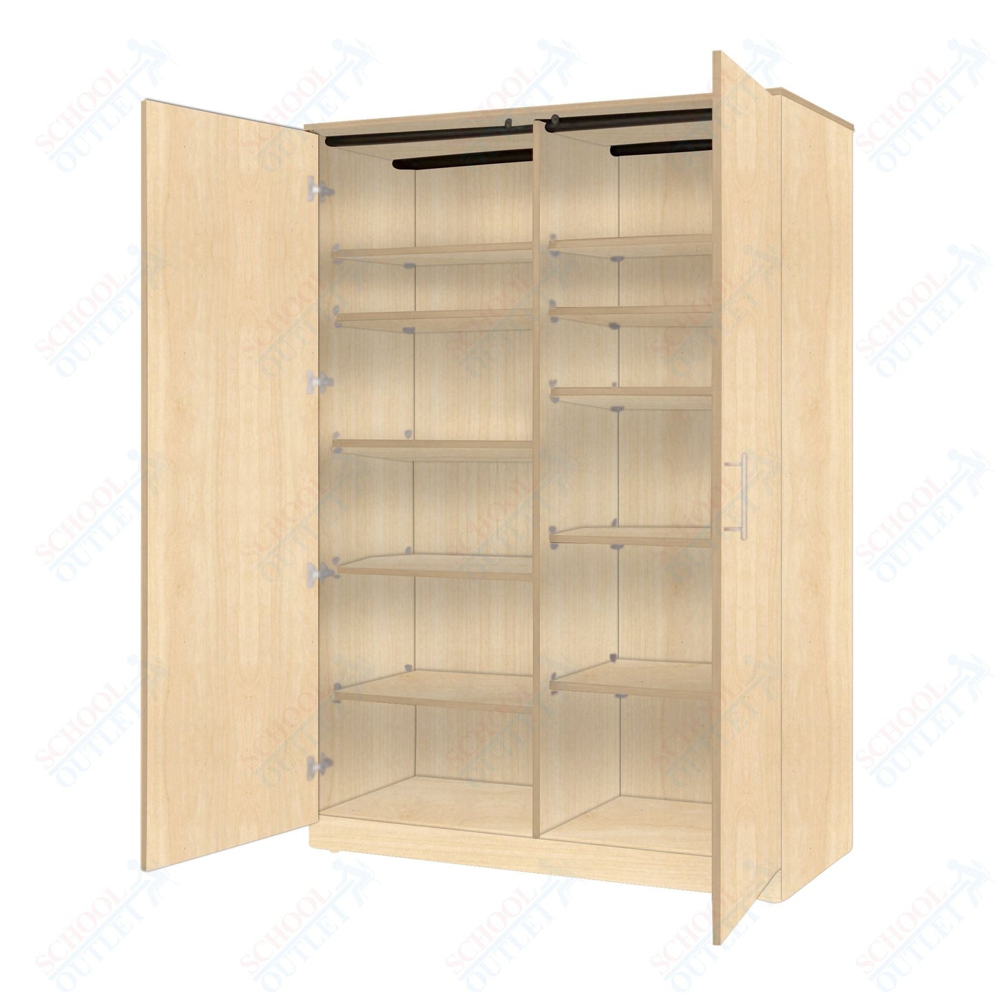 Marco Mobile Tall Cabinet Divider with Doors, 10 Adjustable Shelves - 84"H x 48"W x 24"D (3336 - 48843) - SchoolOutlet