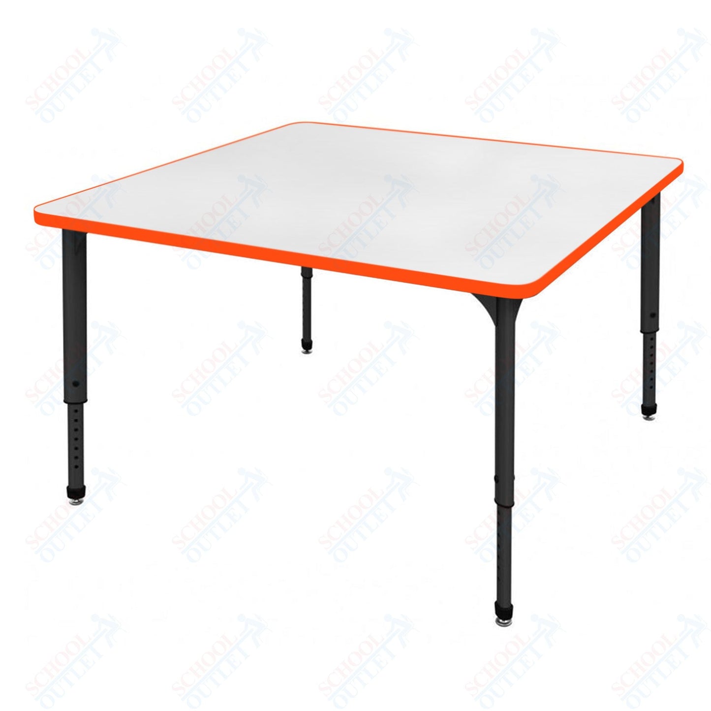Marco Apex Series 48" Square Preschool Activity Table w/ Dry Erase HPL Top Adj Height 17" - 24" (38 - 2216 - DB) - SchoolOutlet
