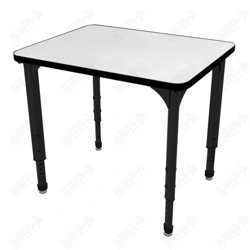 Marco Apex Series Rectangle Preschool Collaborative Desk w/ Dry Erase HPL Top 20" x 36" Adjustable Height 17" - 24" (38 - 2220 - DB) - SchoolOutlet
