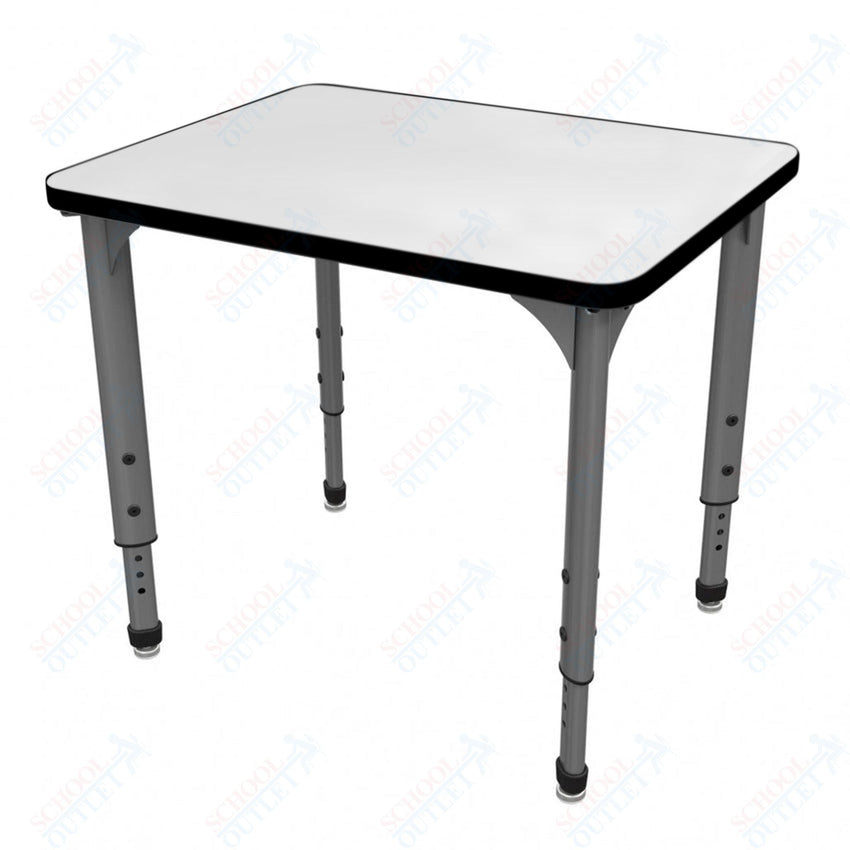 Marco Apex Series Rectangle Preschool Collaborative Desk w/ Dry Erase HPL Top 20" x 36" Adjustable Height 17" - 24" (38 - 2220 - DB) - SchoolOutlet
