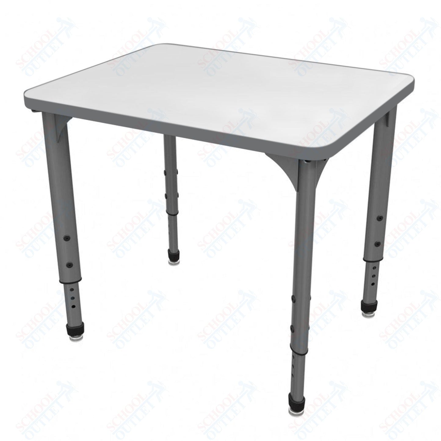 Marco Apex Series Rectangle Preschool Collaborative Desk w/ Dry Erase HPL Top 20" x 36" Adjustable Height 17" - 24" (38 - 2220 - DB) - SchoolOutlet