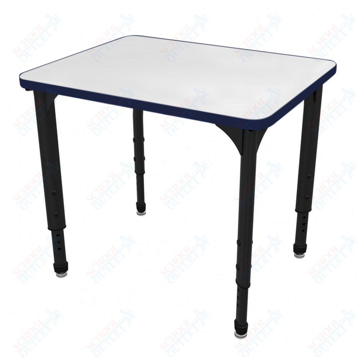 Marco Apex Series Rectangle Preschool Collaborative Desk w/ Dry Erase HPL Top 20" x 36" Adjustable Height 17" - 24" (38 - 2220 - DB) - SchoolOutlet