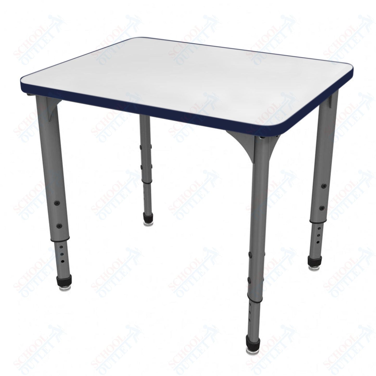 Marco Apex Series Rectangle Preschool Collaborative Desk w/ Dry Erase HPL Top 20" x 36" Adjustable Height 17" - 24" (38 - 2220 - DB) - SchoolOutlet