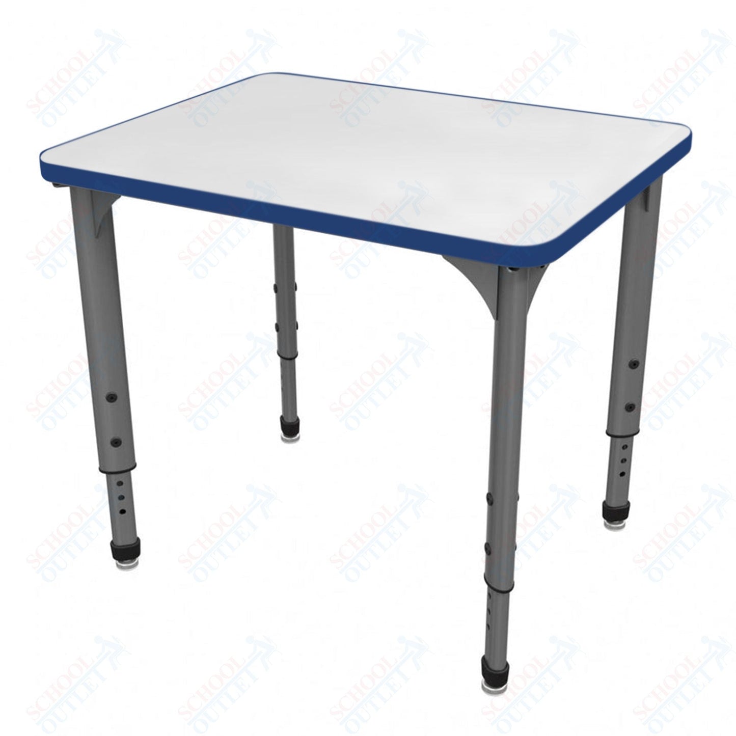 Marco Apex Series Rectangle Preschool Collaborative Desk w/ Dry Erase HPL Top 20" x 36" Adjustable Height 17" - 24" (38 - 2220 - DB) - SchoolOutlet