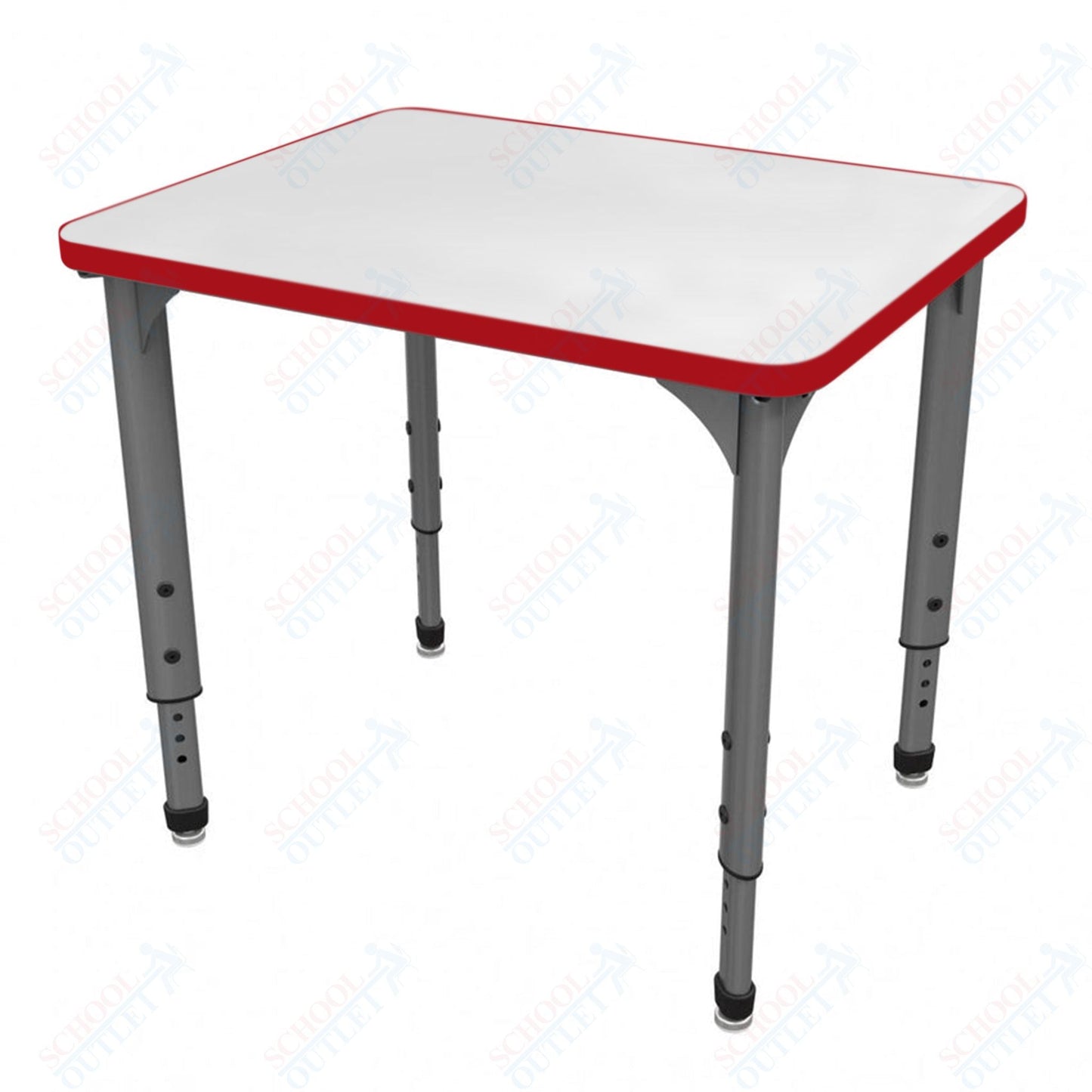 Marco Apex Series Rectangle Preschool Collaborative Desk w/ Dry Erase HPL Top 20" x 36" Adjustable Height 17" - 24" (38 - 2220 - DB) - SchoolOutlet