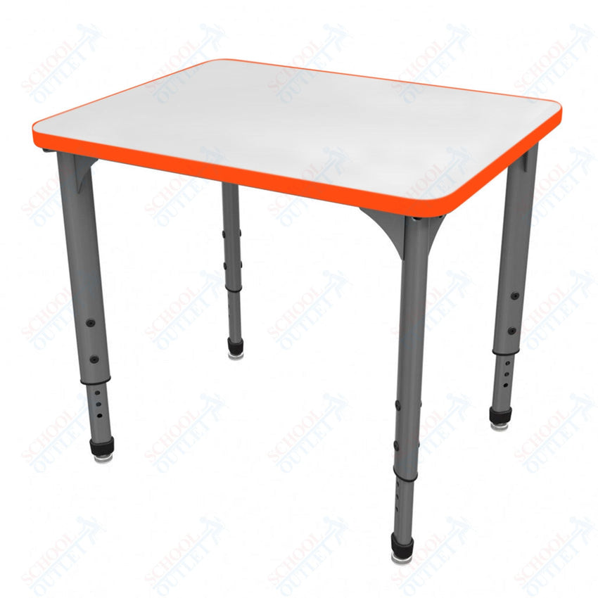 Marco Apex Series Rectangle Preschool Collaborative Desk w/ Dry Erase HPL Top 20" x 36" Adjustable Height 17" - 24" (38 - 2220 - DB) - SchoolOutlet
