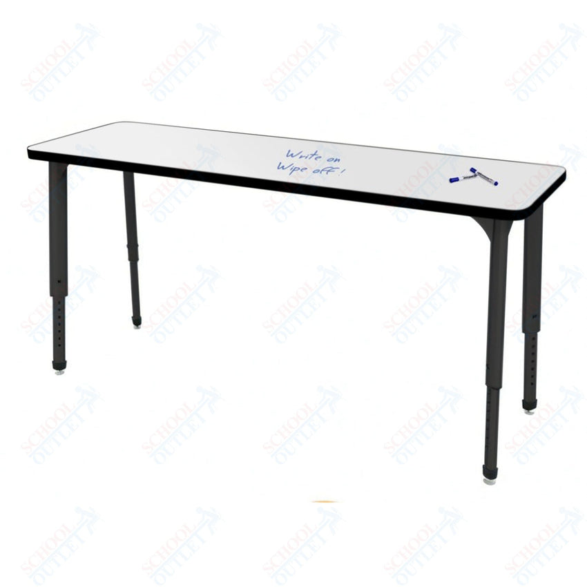 Marco Apex Series Rectangle Collaborative Student Desk w/ Dry Erase HPL Top 20" x 60" Adjustable Height 21" - 30" (38 - 2222 - DA) - SchoolOutlet