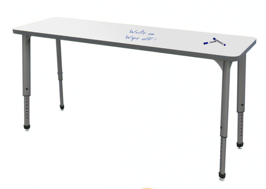 Marco Apex Series Rectangle Collaborative Student Desk w/ Dry Erase HPL Top 20" x 60" Adjustable Height 21" - 30" (38 - 2222 - DA) - SchoolOutlet