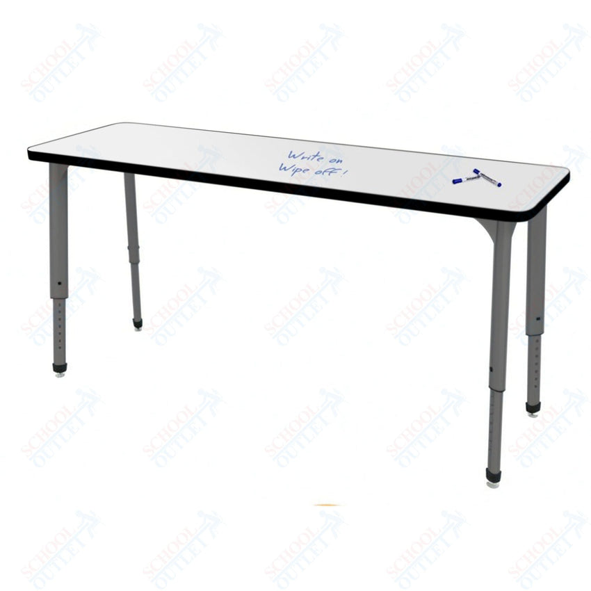 Marco Apex Series Rectangle Collaborative Student Desk w/ Dry Erase HPL Top 20" x 60" Adjustable Height 21" - 30" (38 - 2222 - DA) - SchoolOutlet