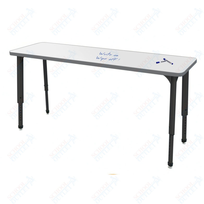Marco Apex Series Rectangle Collaborative Student Desk w/ Dry Erase HPL Top 20" x 60" Adjustable Height 21" - 30" (38 - 2222 - DA) - SchoolOutlet