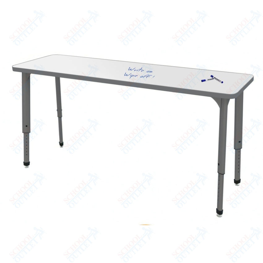 Marco Apex Series Rectangle Collaborative Student Desk w/ Dry Erase HPL Top 20" x 60" Adjustable Height 21" - 30" (38 - 2222 - DA) - SchoolOutlet