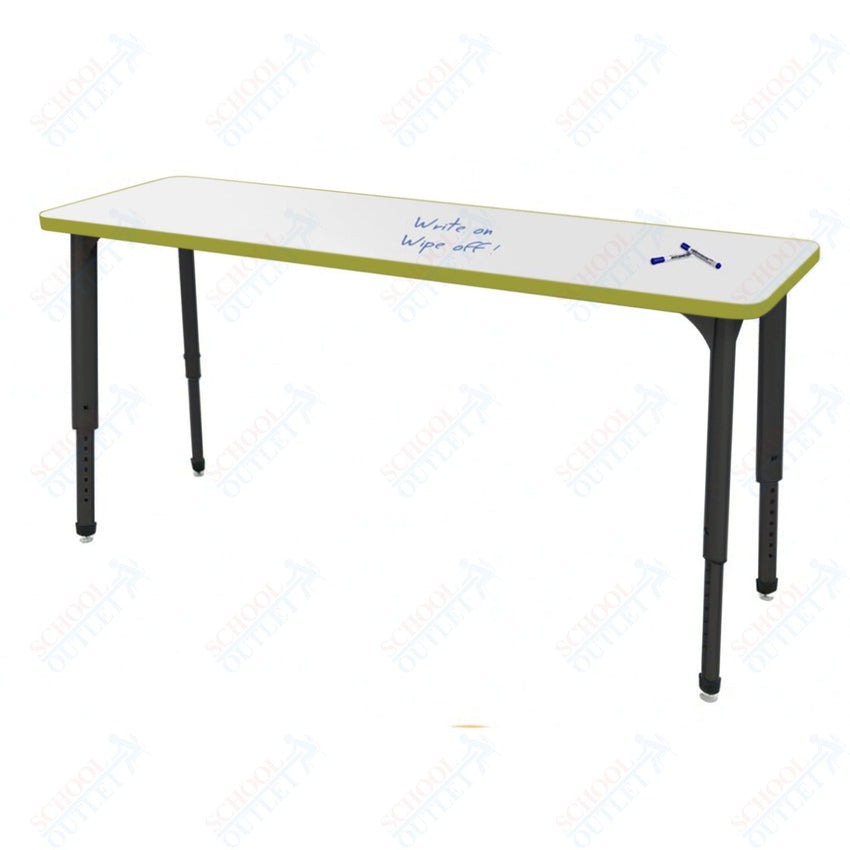 Marco Apex Series Rectangle Collaborative Student Desk w/ Dry Erase HPL Top 20" x 60" Adjustable Height 21" - 30" (38 - 2222 - DA) - SchoolOutlet