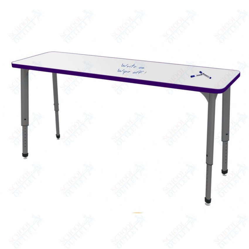Marco Apex Series Rectangle Collaborative Student Desk w/ Dry Erase HPL Top 20" x 60" Adjustable Height 21" - 30" (38 - 2222 - DA) - SchoolOutlet