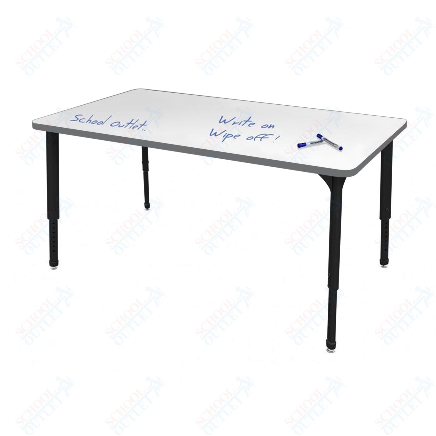 Marco Apex Series Rectangle School Activity Table w/ Dry Erase Top 24" x 48" Adj Height 21" - 30" (38 - 2226 - DA) - SchoolOutlet
