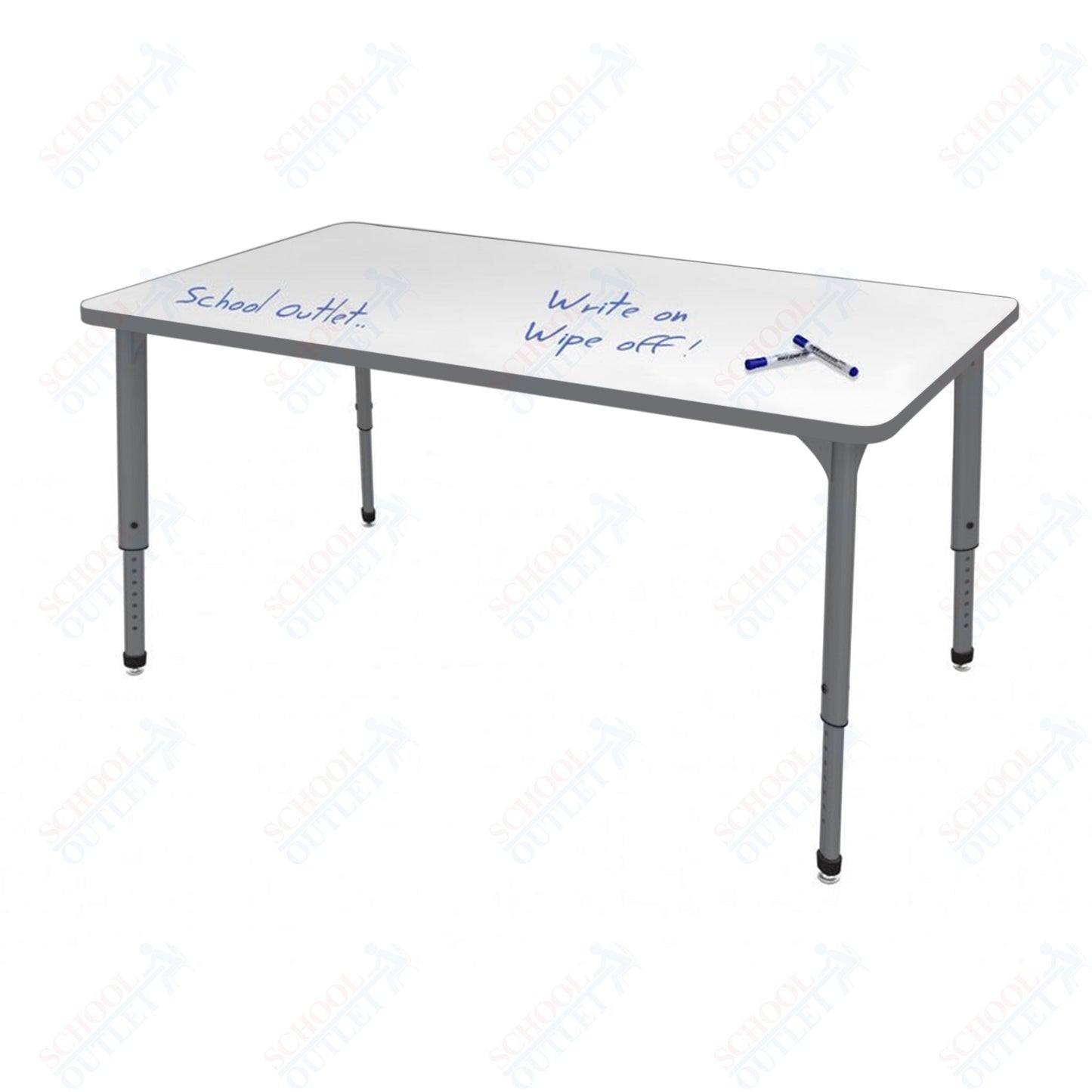 Marco Apex Series Rectangle School Activity Table w/ Dry Erase Top 24" x 48" Adj Height 21" - 30" (38 - 2226 - DA) - SchoolOutlet